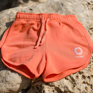 Pantalones Cortos Mujer, Color Naranja Coral